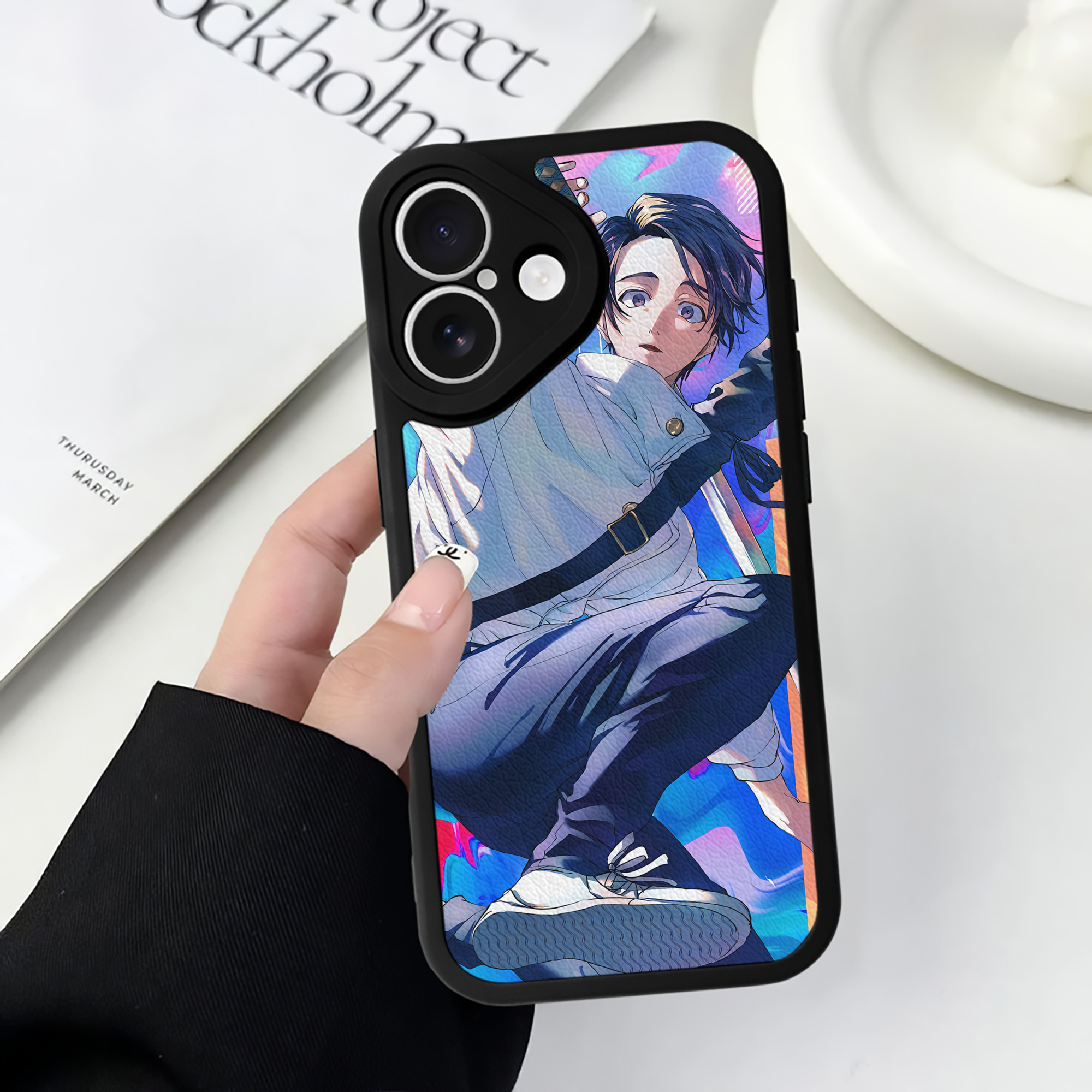 （画像用） 呪術廻戦 Jujutsu Kaisen 【iPhone 16シリーズ対応】シリコンスマホケース（レザー調） 材質：シリコン